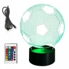 Coolstaff Lampka Na Biurko Kamuolys Led 3D Kolorowe Światło Lampa Dla Dzieci USB + Pilot
