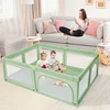 Costway Kojec dla dziecka su 50 kulkami i 2 drzwiami 205x147x68,5 cm žalia