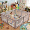 Costway Kojec dla dziecka Suchy Baseinas 200x180x68cm Siatka Bramka XXL Pilka