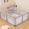 Costway Kojec dla dziecka Suchy Baseinas 200x180x68cm Siatka Bramka XXL Pilka