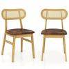 Costway Medinės rotango kėdės, 2 vnt, Loft Vintage Brown