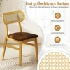 Costway Medinės rotango kėdės, 2 vnt, Loft Vintage Brown