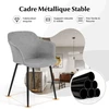 Costway Modernios valgomojo kėdės, 2 vnt - Lininė sėdynė, Metalinės kojos