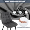 Costway Valgomojo kėdės 2 kėdžių komplektas su minkštomis metalinėmis kojelėmis
