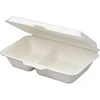 Cukranendrių pluošto dėžutės Bio 24x15.5x6.5cm/50vnt. dviejų dalių/baltos