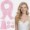 CURLS 7 VNT NEŠILDANTIS RINKINYS VELVET ROLLERS ROŽINIS SOFT STYLING