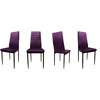 Dankor Design 4 purpurinių veliūrinių kėdžių rinkinys Elegance and Comfort HIT spalvingi modernūs