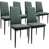 Dankor Design 6 prekės ženklo CHAIRS rinkinys, minkštas žalias Curio dygsniuotas virtuvės HIT