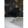 Dankor Design Lisbon fotelis, juodas veliūras, auksinės chromuotos kojos