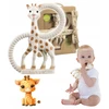 Dantų dygimo žaislas, sensorinė Sophie La Girafe, smėlio spalvos guma, ŽIRAFĖ