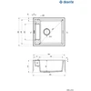 Deante granitinė virtuvinė plautuvė su magnetais Deante Magnetic ZRM T103, Anthracite