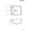 Deante granitinė virtuvinė plautuvė su magnetais Deante Magnetic ZRM T103, Anthracite