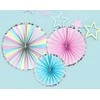 PartyDeco Popierinės dekoracijos-vėduoklės Vienaragis, 1 pak/3 vnt