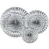 Party Deco Dekorai-rozetės PartyDeco Ø40-32-23cm/3vnt. sidabro spalvos