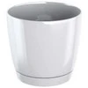 Dekoratyv. gėlių vazonas su padėklu Coubi Round P Ø18cm H16.5cm plastikinis/baltas