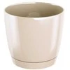 Dekoratyv. gėlių vazonas su padėklu Coubi Round P Ø18cm H16.5cm plastik./kreminės s.