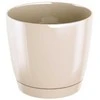 Dekoratyv. gėlių vazonas su padėklu Coubi Round P Ø21cm H19.3cm plastik./kreminės s.