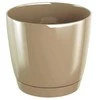 Dekoratyv. gėlių vazonas su padėklu Coubi Round P Ø13.5cm H12.4cm plastikinis/rudas