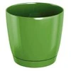 Prosperplast Dekoratyv. gėlių vazonas su padėklu Coubi Round P Ø18cm H16.5cm plastikinis/žalias