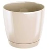 Dekoratyv. gėlių vazonas su padėklu Coubi Round P Ø13.5cm H12.4cm plastik./kreminės s.