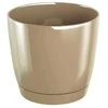 Dekoratyv. gėlių vazonas su padėklu Coubi Round P Ø10cm H9.2cm plastikinis/rudas