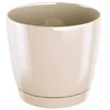 Dekoratyv. gėlių vazonas su padėklu Coubi Round P Ø28cm H26.2cm plastik./kreminės s.