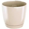Dekoratyv. gėlių vazonas su padėklu Coubi Round P Ø10cm H9.2cm plastik./kreminės s.