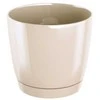 Dekoratyv. gėlių vazonas su padėklu Coubi Round P Ø15.5cm H14.2cm plastik./kreminės s.