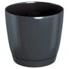 Dekoratyv. gėlių vazonas su padėklu Coubi Round P Ø15.5cm H14.2cm plastikinis/t.pilkas