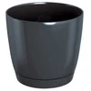 Dekoratyv. gėlių vazonas su padėklu Coubi Round P Ø18cm H16.5cm plastikinis/t.pilkas