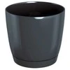 Dekoratyv. gėlių vazonas su padėklu Coubi Round P Ø24cm H22cm plastikinis/t.pilkas