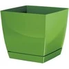 Dekoratyvinis gėlių vazonas su padėklu Coubi Square P 21x21x19.2cm plastikinis/žalias