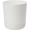 Dekoratyvinis gėlių vazonas su padėklu Satina Ø17cm H19cm plastikinis/baltas