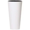 Dekoratyvinis gėlių vazonas Tubus Slime Ø15cm H28.6cm plastikinis/baltas