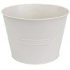 Dekoratyvinis lėkštas gėlių vazonas Ø20cm H14cm metalinis/kreminės sp.