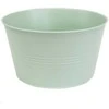 Dekoratyvinis lėkštas gėlių vazonas Ø20cm H14cm metalinis/švies.žalias