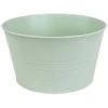 Dekoratyvinis lėkštas gėlių vazonas Ø25cm H14cm metalinis/švies.žalias