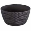 Proplastik Dekoratyvinis lėkštas gėlių vazonas Splofy D23.6cm H12.3cm plast./antracito sp.