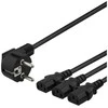 DELTACO „device-Y“ laidas, 3 krypčių CEE 7 / 7-3xIEC C13, 1m + 2m, juodas DEL-109I