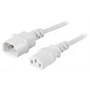 DELTACO grounded cable IEC 60320 C14 to IEC 60320 C13, max. 250V / 10A, 3m , baltas DEL-113AV