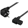 DELTACO įžemintas kabelis, kampinis CEE 7/7, IEC 60320 C13, 10m, 250V / 10A, juodas / DEL-111D
