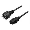DELTACO kabeliai, CEE 7/7 iki IEC 60320 C19 , max 250V / 16A, 3m, juodas DEL-110T