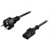 DELTACO kabelis, CEE 7/7 - IEC 60320 C13 , max 250V / 10A, 2m, juodas/ DEL-109M