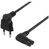 DELTACO laidas, 0,5 m, kampuotas CEE 7/16, IEC 60320, juodas DEL-109BK