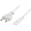 DELTACO maitinimo laidas, CEE 7/16 IEC 60320 C7, 2m, baltas DEL-109J