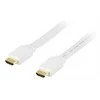 DELTACO plokščias HDMI kabelis 4K, UltraHD, 60Hz, 0.5m 19-pin ha-ha, baltas HDMI-1005H