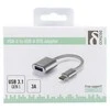 DELTACO USB-C 3.1 Gen 1 į USB-A OTG adapteris, 3A, aliuminis / USBC-1276