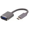 DELTACO USB-C 3.1 Gen 1 to USB-A OTG Adapteris, aliuminis, pilkas / USBC-1279