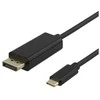 DELTACO USB-C į DisplayPort kabelis, 1m, 4K @ 60Hz, juodas USBC-DP100