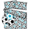Designpremium Mėlynų kamuolių futbolo patalynės komplektas 160x200 cm